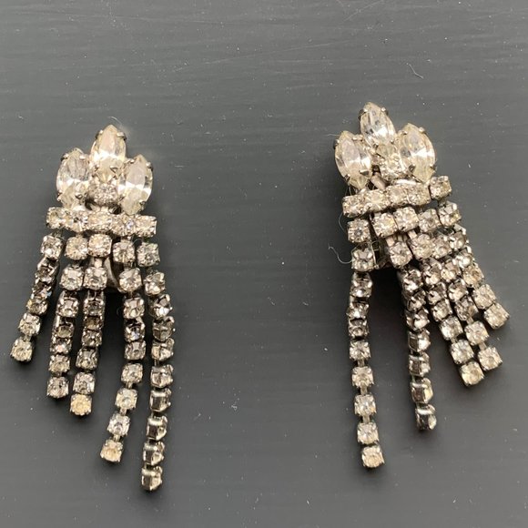 Vintage Faux Diamond Earrings - Picture 1 of 3